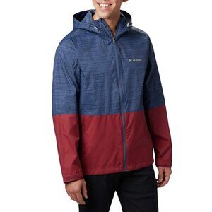 Columbia Men's Red Blue Heather Roan Mountain Trail Rain Jacket Size L